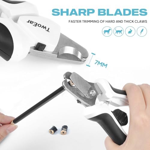 TwoEar Dog Nail Clippers with Light, Dog Nail Trimmers with Quick Sensor & Safety Guard, Razor Sharp Blade, LED Pet Nail Clipper/Dog Toenail Clippers for Medium Large Dogs, Black - Image 3