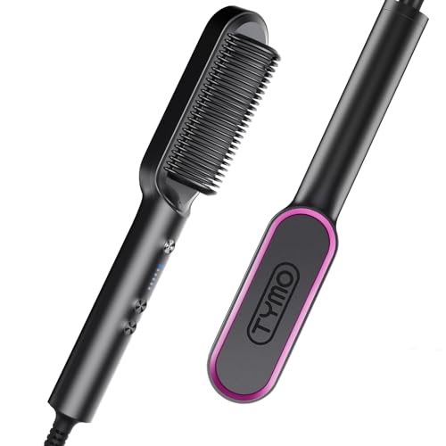 TYMO Ring 5-Temperature Setting Hair Straightener Brush for Women Fast Heating