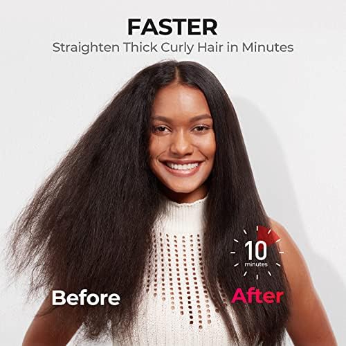 TYMO Upgraded Ionic Hair Straightener Brush 16 Heat Settings Dual Voltage for Thick Curly Hair - Image 4