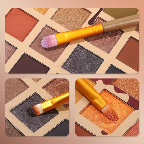 UCANBE Toffee Fusion 48 Color Eyeshadow Palette with 15 Brushes and Primer Neutral Matte Shimmer Glitter Makeup Kit - Image 5