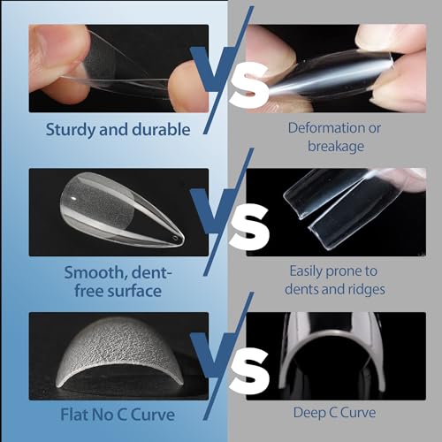 UNA GELLA Medium Stiletto Nails Press On 504Pcs Medium Stiletto Nail Tips Full Cover Pre-matte Stiletto Gel Press On Nails Clear Fake False Nails For Nail Extensions Home Nail Art Salon 12 Sizes - Image 6