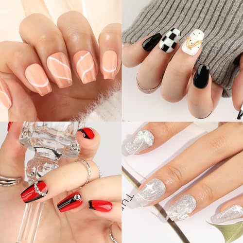 UNA GELLA Short Coffin Nail Tips 216pcs Short Coffin Press On Nails 12 Sizes Short Coffin Gel X Nail Tips Full Cover Nail Tips Soft Gel Acrylic Clear Fake Nails Extension for Home DIY Nail Salon - Image 2