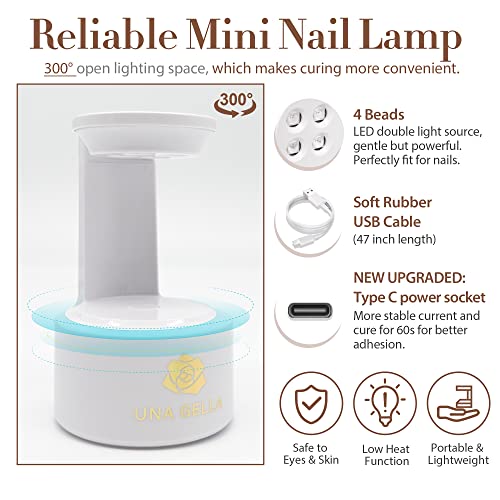 UNA GELLA 504 Pcs Short Coffin Nail Tips and Glue Gel Kit with Integrated Lamp - Image 7
