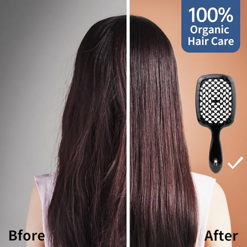 Unbrash Detangling Hair Brush Ultra-Soft Bristles Black Purple New - Image 6
