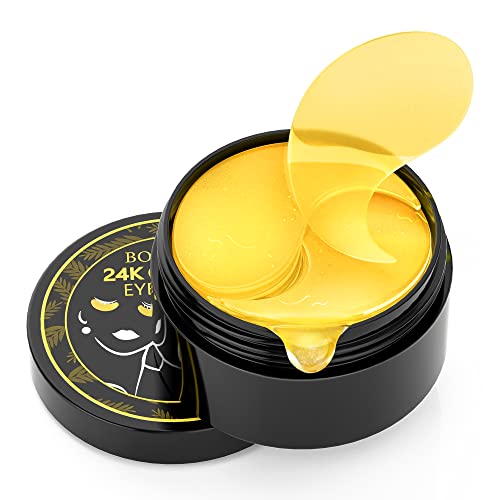 Under Eye Masks - 24K Gold Under Eye Patches for Puffy Eyes and Dark Circles - Under Eye Treatment, Fine Lines & Puffiness, 30 Pairs Collagen Eye Gel Pads for Personal Care