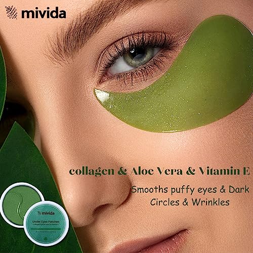 Under Eye Patches (60 PCS) | Collagen & Aloe Vera Under Eye Gel Patches | For Puffy Eyes Dark Circle Anti-Aging Eye Masks for Face to Soothe Puffiness and Wrinkles | Collagen Under Eye Patches - Image 4