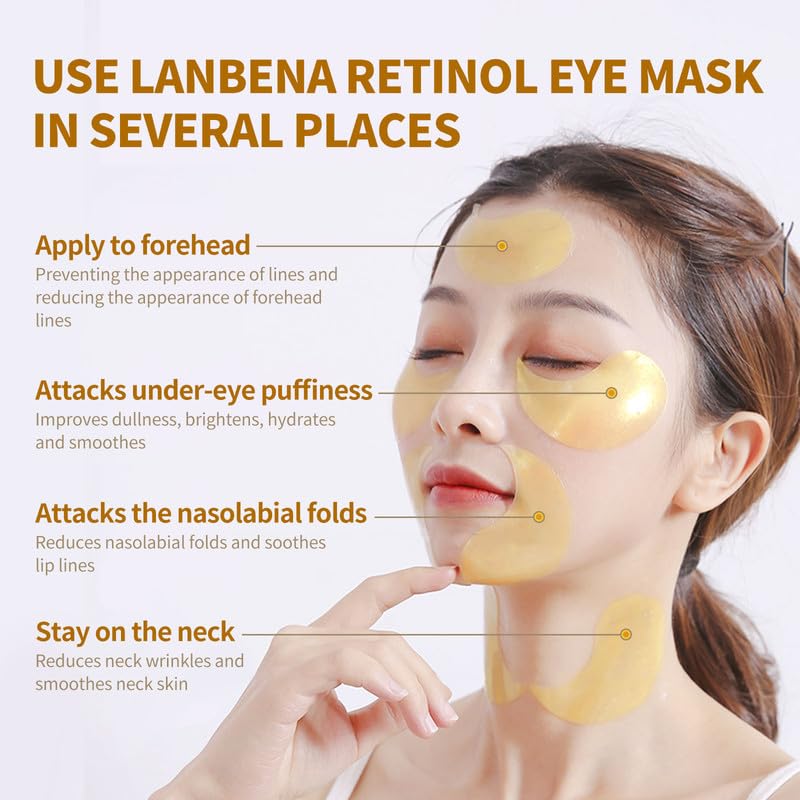 Under Eye Patches - Pure Retinol + Collagen for Dark Circles, Wrinkles, and Puffy Eyes, Under Eye Mask Puffiness Treatment, Under Eye Gel Pads, Bag Patch - Image 4