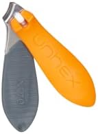 UNHEX - X70 Ergonomic Nail Clipper - Anti-Slip Grip, Nail and Toenail Clippers, Lightweight Cutters, Stainless Steel Blades - Self Care, Manicure and Pedicure, Sterilizable - Grey/Orange