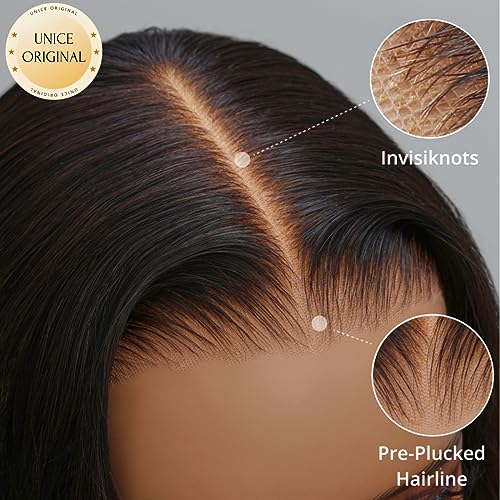 UNICE Bye Bye Knots Wig Body Wave 7x5 HD Lace Front Wigs Human Hair Bleached Invisible Knots Put on and Go Glueless Frontal Wig Human Hair Pre Plucked Pre Cut Lace Wig 180% Density 24 inch - Image 3