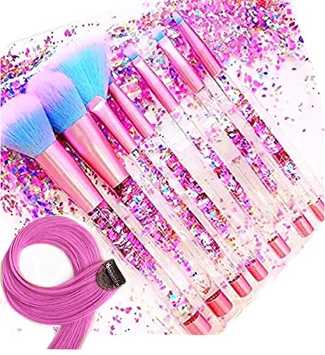 Unicorn Fan Makeup Brush Set with Crystal Sparkles for Blush, Lip, and Eye Makeup - Image 8