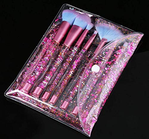 Unicorn Fan Makeup Brush Set with Crystal Sparkles for Blush, Lip, and Eye Makeup - Image 7
