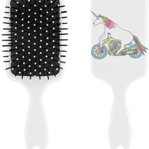 Unicorn Riding Motorcycle Air Cushion Hair Brush with Nylon Bristles for All Hair Types