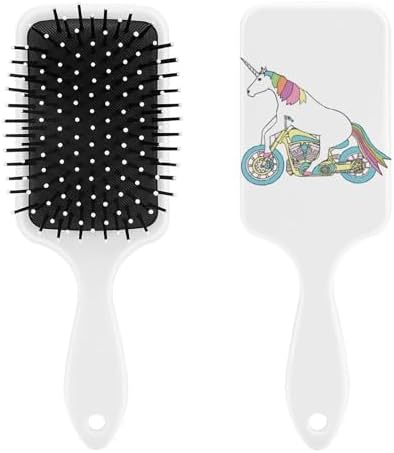 Unicorn Riding Motorcycle Air Cushion Hair Brush with Nylon Bristles for All Hair Types