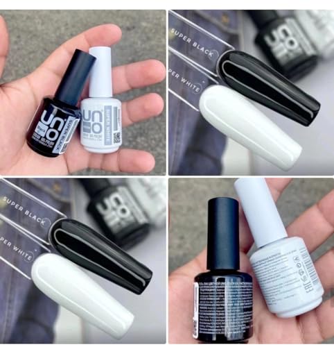 UNO Profissional Super White Gel Nail Polish 15ml Semi-permanent Super Black Varnishes uv led Basis Colors Gel Polish Manicure Classic - Image 3