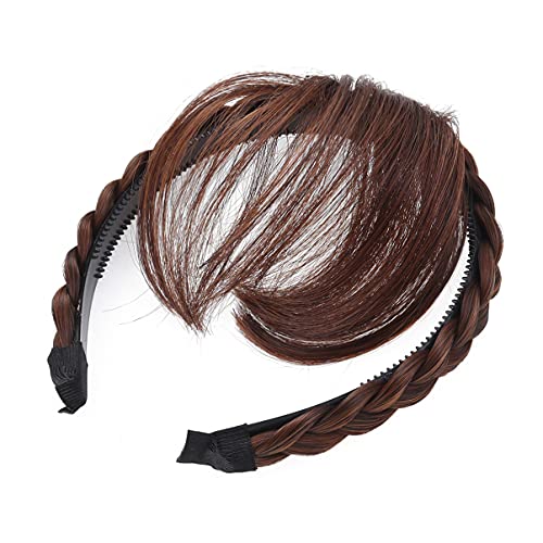 Uonlytech false hair bang Hair Extensions Headband braided hair headbands for women headband with bangs hair braid headband bangs headband wig headband braids Miss side fringe hair curler