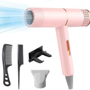 Upgraded 𝐇𝐚𝐢𝐫 𝐃𝐫𝐲𝐞𝐫 for Women Men - Powerful Fast Drying Low Noise Blow Dryer with 2Pcs Combs, 1 Holder Attachments for Home Salon Travel Lightning Deals of Today Warehouse Clearance