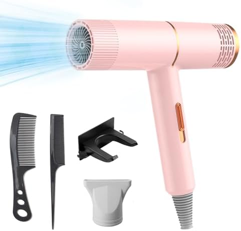 Upgraded 𝐇𝐚𝐢𝐫 𝐃𝐫𝐲𝐞𝐫 for Women Men - Powerful Fast Drying Low Noise Blow Dryer with 2Pcs Combs, 1 Holder Attachments for Home Salon Travel Lightning Deals of Today Warehouse Clearance