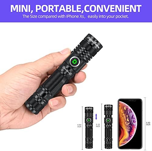 UV Flashlight 365nm & 395nm Light USB Rechargeable Ultraviolet LED Blacklight Woods Lamp Portable Mini Powerful Detector for Pet Urine Stains, Uranium Glass, Fluorescent, Resin Curing, 2 Pack - Image 5