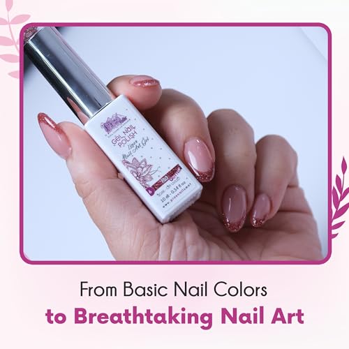 UV Gel Nail Polish - Quick Dry & Highly Pigmented Gel Nail Art Polish - UV-Led Gel Liner Nail Art Lovers Adore - Gel Liner Nail Polish for Precise Lines - Pink Glitter Gel Nail Polish by Pics Nails - Image 5