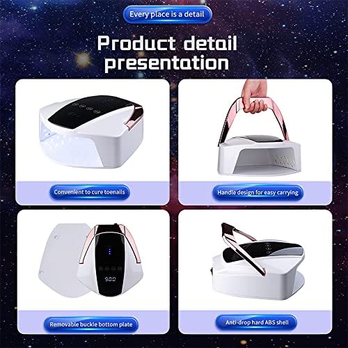 UV LED Nail Lamp 96W Rechargeable,Cordless Professional Nail Dryer Gel Nail Polish Curing Lamp, 4 Timer Setting LCD Display Auto Sensor Nail Lights,Nail Art Manicure Tools for Home and Salon - Image 8