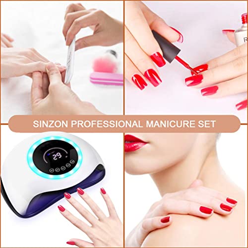 UV LED Nail Lamp,42 Lights Faster Gel Nail Dryer Professional Curing Nail Lamp for Gel Polish with 4 Timer Setting Auto Sensor Manicure Set Nail Art Tools for Fingernail And Toenail,Pink - Image 6