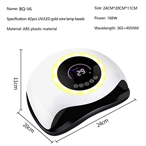 UV LED Nail Lamp,42 Lights Faster Gel Nail Dryer Professional Curing Nail Lamp for Gel Polish with 4 Timer Setting Auto Sensor Manicure Set Nail Art Tools for Fingernail And Toenail,Pink - Image 7
