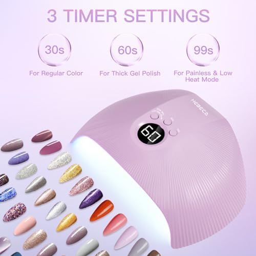UV Light for Gel Nails, 75W Professional UV LED Nail Lamp for Fast Curing Nails, Super-Thin Salon-Grade Nail Dryer with Smart Sensor & 3 Timer Settings & LCD Display X33 - Image 4