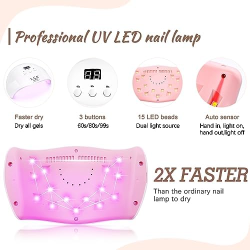 UV Light for Nail, 72W UV Nail Lamp with Automatic Sensor and 3 Timer Settings Professional Curing Lamp Gel Nail Light with Base and Top Coat for Salon and Home DIY - Image 3