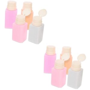 VALICLUD 8 Pcs Nail Remover Water Bottling Empty Nail Polish Bottles Empty Pump Dispenser Monomer Bottle Dispenser Gel Remover for Nails Refillable Liquid Bottles Pp Lock Pump Type