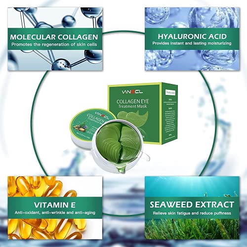 VANELC Eye Mask,Under Eye Patches with Collagen Seaweed,Eye Gel Treatment Masks For Dark Circles , Under Eye Bags Treatment, Natural Eye Masks for Puffy Eyes, Under eye Dark Circles,Anti-Wrinkle - Image 3