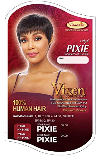 Vanessa Vixen Collection Premium Human Hair Luxurious Wig Short Length Straight Style with Bang Full Cap Soft Touch & Renowned - HH PIXIE (44) - Image 5