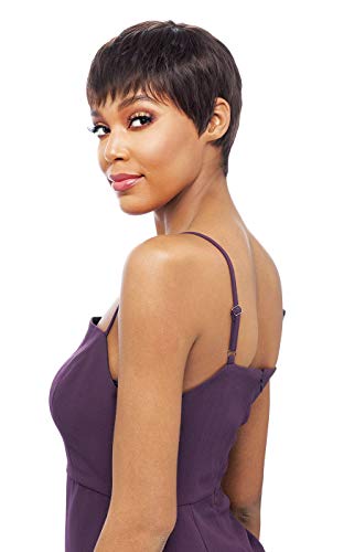 Vanessa Vixen Collection Premium Human Hair Luxurious Wig Short Length Straight Style with Bang Full Cap Soft Touch & Renowned - HH PIXIE (44) - Image 2