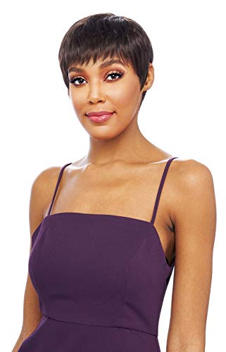 Vanessa Vixen Collection Premium Human Hair Luxurious Wig Short Length Straight Style with Bang Full Cap Soft Touch & Renowned - HH PIXIE (44)