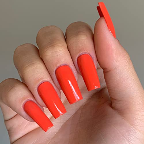 Vegan And Cruelty Free Nail Polish Lacquer 15 Free Quick Drying Formula Long Lasting Chip Resistant Made in USA By Arctic Fox - SUNSET ORANGE - Image 6