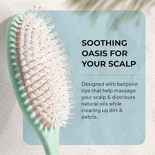 Vegan Detangling Hair Brush for All Hair Types, Travel-Friendly with Soft Vegan Bristles - Image 5