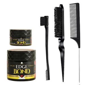 Vegan Peach Edge Control for Black Hair, 4 oz Jar, Smooth and Lasting Hold