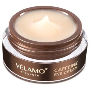 VELAMO ADVANCED Caffeine Eye Cream: for Dark Circles Puffiness Under Eye Bags Wrinkles