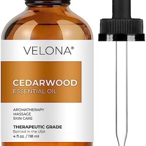 velona Cedarwood Essential Oil by Velona - 4 oz | Therapeutic Grade 100% Pure and Natural | for Aromatherapy Diffuser, Massage, Skincare, Haircare, Soapmaking