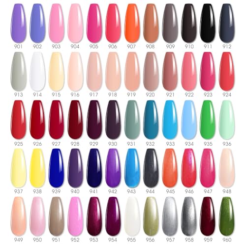 VENALISA VIP1 Set 62 PCS 7.5ml Gel Nail Polish Kit with Color Card Base Top coat,UV LED Soak Off Gel Polish Starter Manicure ,Suitable to DIY at Home Nail Art Salon - Image 2