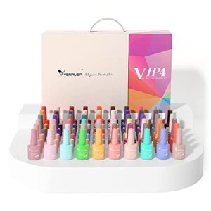 VENALISA VIP4 Gel Nail Polish Set, 60 Colors 7.5ML Each, Glitter Nail Art Kit for Women and Girls