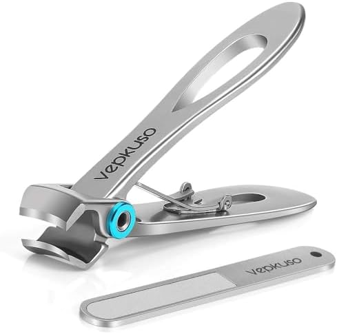 Vepkuso Extra Large Nail Clipper Set for Thick Toenails and Fingernails, Wide Jaw Design