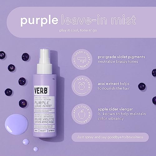 VERB Purple Leave-in Mist Hair Care 4 fl oz Hydrating Nourishing Formula - Image 6