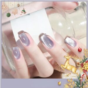 VERONNI 15ml Purple Glitter Cat Eye Magnetic Nail Polish for Stunning Manicures