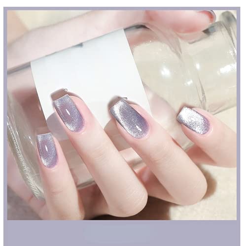 VERONNI 15ml Purple Glitter Cat Eye Magnetic Nail Polish for Stunning Manicures - Image 7