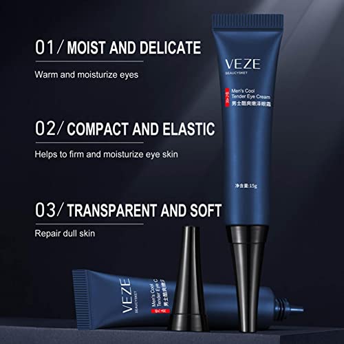 VEZE Men's Awaken Peptide Lifting Eye Gel, Awaken Peptide Depuffing Eye Gel, Open Eyes Peptide, Men's Cool and Tender Firming Eye Cream - 15g (5) - Image 6
