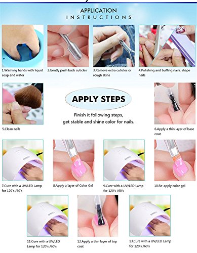 VidaRosa PINNI 3 Colors Gel Nail Polish Set, Semi-permanent Gel Nail Lacquer Polishes for Soak-off UV LED Manicure Nail Art Nail Design, 5ml, White + Red & Gold Glitter + Red - Image 4