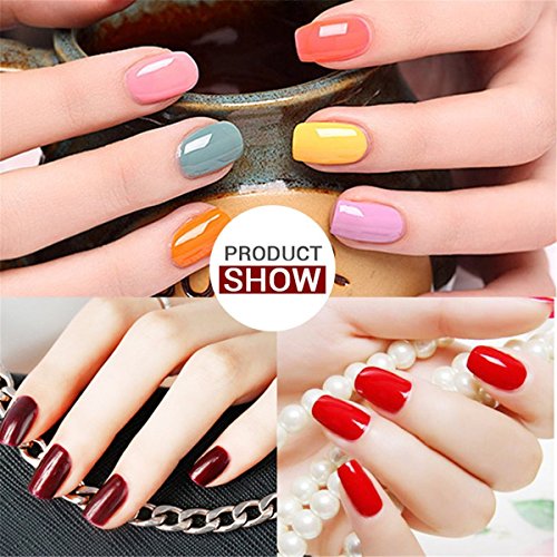 VidaRosa PINNI 3 Colors Gel Nail Polish Set, Semi-permanent Gel Nail Lacquer Polishes for Soak-off UV LED Manicure Nail Art Nail Design, 5ml, White + Red & Gold Glitter + Red - Image 6