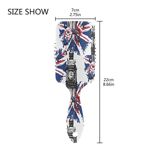 Vintage London Big Ben Flag Large Cushion Comb Soft Nylon Pins for All Hair Types - Image 3