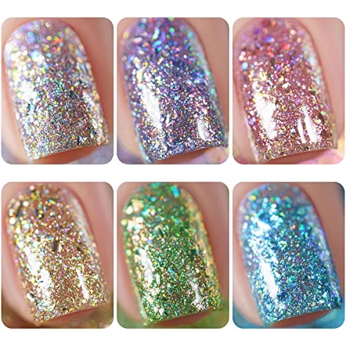Vishine 6 Color Glitter Gel Nail Polish Set 8ml for Stunning Nail Art - Image 2