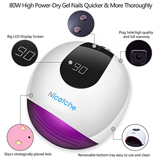 Vishine 72W Professional Gel Nail Lamp with 6 Color Set for Salon Quality Home Manicures - Image 2